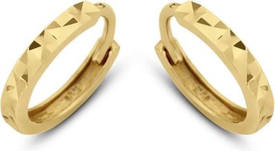 New Bling 9NBG-0058 - Gouden oorringen - 14 Karaat - Bewerkt - 11mm - Geel Goud