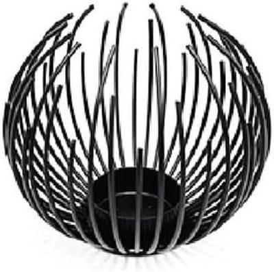 Metalen Kandelaar - Decoratieve Houder - Sfeer Creëren - Geometrisch Design - Niet Gespecificeerd - Zwart