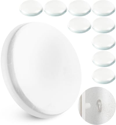 Deurkruk stootranden voor wanden, 10 stuks, Ø 40 mm, transparant, zelfklevende wandbescherming voor deurkruk, deurkruk, raamkruk, stootrand tegen deurstop, deurstop elastische stootrand