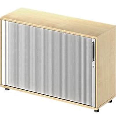 Schäfer Shop Genius Roldeurkast met dwarse roldeur TETRIS WOOD, 2 ordnerhoogten, B 1200 mm, hoogte incl. glijders, esdoornpatroon