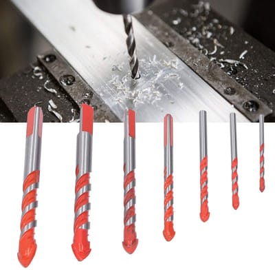 Dailygoods - Tegelboren - Borenset - Multifunctioneel gebruik - 7-delige set - Hardmetalen puntboorset - Voor keramische tegels - Betonglasboren