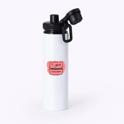 Hacebo® - liefste vriendin van de wereld waterfles met draaidop zwart - Vriend/vriendin - de liefste vriendin - valentijnsdag - verjaardag - cadeautje voor vriendin - kado - geschenk - water fles - 850ML
