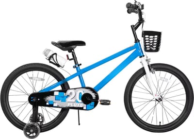 Kinderfiets – Voor kinderen van 3-12 jaar – Met oplichtende zijwieltjes – Blauw, 46 cm