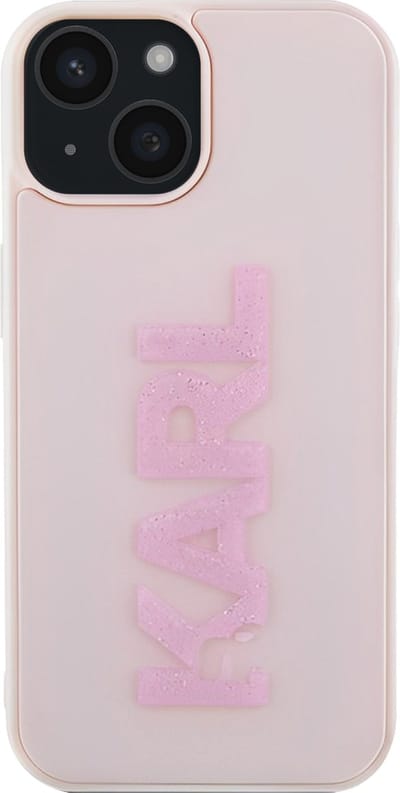 iPhone 15 Plus Backcase hoesje - Karl Lagerfeld - Effen Roze - TPU (Zacht)