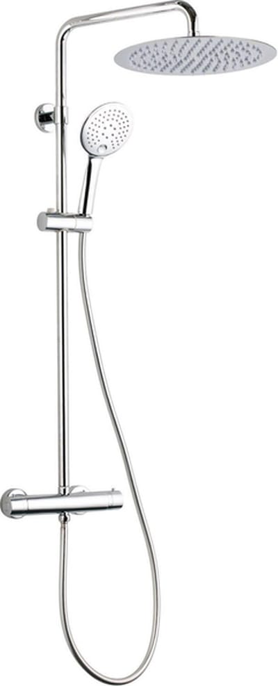 Adema Sparkle 2.0 regendoucheset – thermostatisch – Ø30 cm hoofddouche – 3-standen handdouche – glijstang 89,5 cm – chroom
