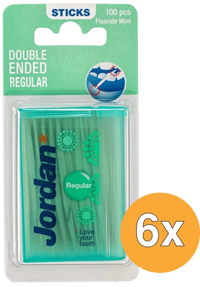 Jordan Tandenstokers - Regular - 6 stuks - Voordeelverpakking