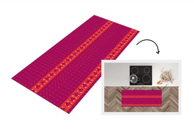 Keukenloper - Loper keuken - Olifant - Design - Roze - 120x50 cm - Keukenloper vinyl