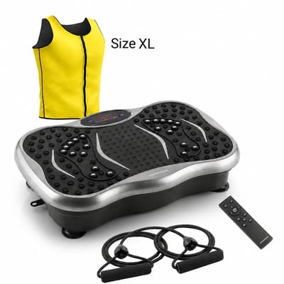 Pakket trilplatform met luidspreker, elastische banden, afstandsbediening en saunavest man XL InnovaGoods