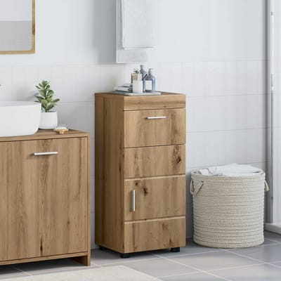 vidaXL - Badkamerkast - set - TULUM - Artisan - Eiken - 37 - x - 31,5 - x - 82 - cm