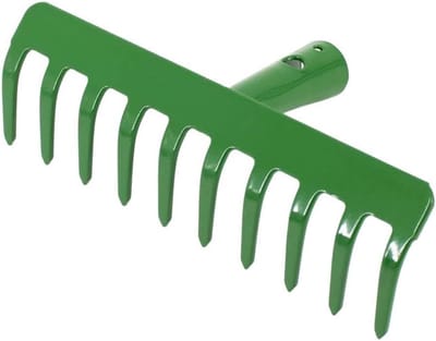 Gepoederde tuinhark 10 tanden 25 cm breed - roestvrij en duurzaam zonder steel