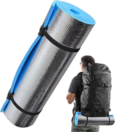 Yogamat Trainingsmat - Campingonderlegger Schuimrubber - Outdoor Fitness - Waterdicht Vochtwerend - 185 x 50 x 1 cm - Blauw