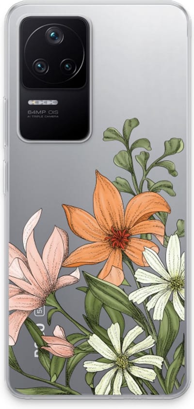 Case Company® - Hoesje geschikt voor Xiaomi Poco F4 hoesje - Floral bouquet - Soft Cover Telefoonhoesje - Bescherming aan alle Kanten en Schermrand