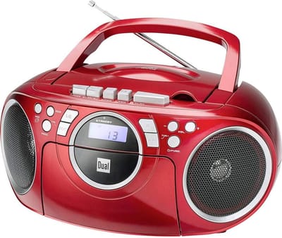 Cassetteradio met CD - Muziekspeler Boombox - Draagbaar Luisteren - Net- of Batterijvoeding - 28 x 21 x 14 cm