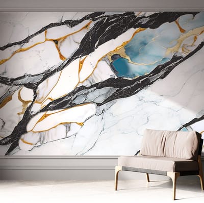 Coloray Zelfklevend Behang - Elegant marmer Stickerbehang op rol - 312x250 cm - Wit Zelfklevend Behang - Voor de woonkamer, voor het kantoor, voor de slaapkamer - Plakklare achterzijde - Zelfklevend fotobehang