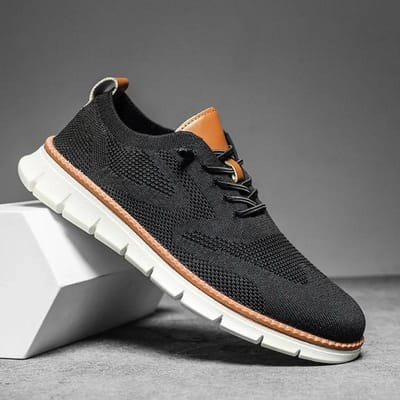 Breeze Schoenen voor Heren Urban Stijlvolle Comfort Oxfords Formeel Zakelijk Wandelschoenen voor Mannen Antislip Dress Sneakers voor Bruiloft 40 black
