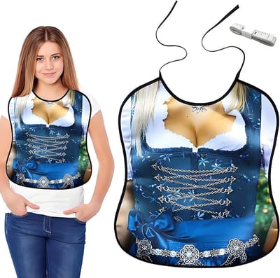 Grappige Waterdichte Slabbetjes voor Volwassenen, Herbruikbare en Wasbare Beschermers, Perfecte Cadeaus in Blauw