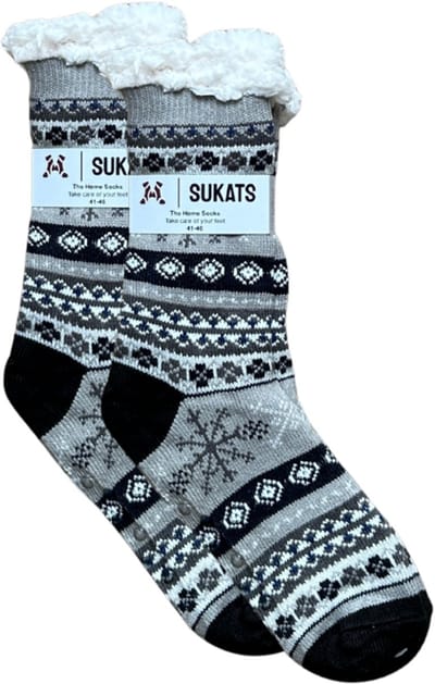Sukats® Huissokken - Homesocks - Maat 41-46 - Antislip Sokken - Fluffy Sokken - Huissokken Heren - Slofsokken - Variant 123 - Meerdere Maten en Varianten - Verwarmde Sokken