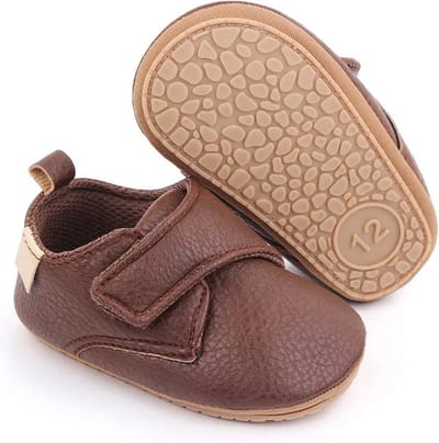 Steppies - Babyschoentjes PU Leer - Donkerbruin - 0-6 maanden - Maat 17-18