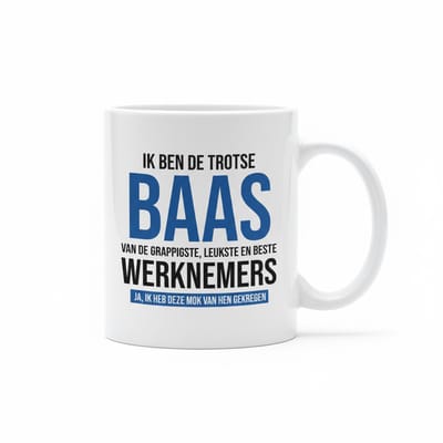 330ml Trots op de Baas Mok – Grappig Cadeau van Werknemers, Beste Werkgever Koffiebeker, Kantoor Bedankje