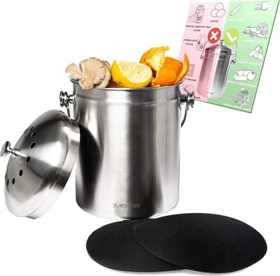 Afvalemmer voor keuken - compostbak voor organisch afval met deksel.