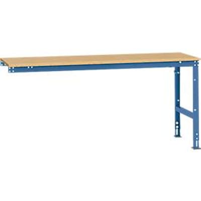 Manuflex aanbouwtafel UNIVERSAL Standaard, 2000 x 800 mm, multiplex natuur, briljantblauw