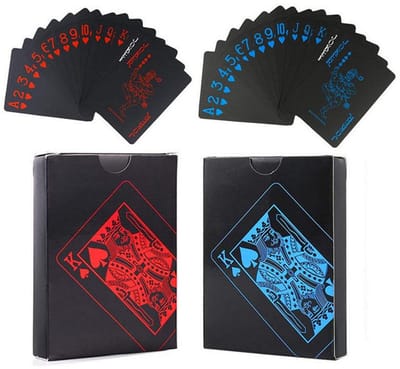 VT Goods - Waterdichte Pokerkaarten - PVC Speelkaarten - Perfect voor Spelletjesavonden - Zwart en Blauw - Magic Tricks Deck - Geschikt voor Familie...