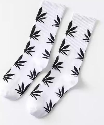 Jumada's - Wietsokken - Cannabissokken - Wiet - Cannabis - wit-zwart - Unisex sokken - Maat 36-45
