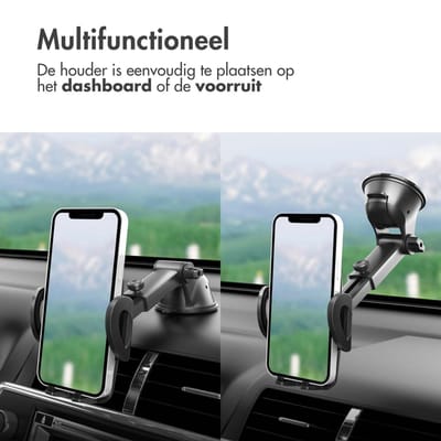 imoshion 2-in-1 Telefoonhouder Auto met Krachtige Zuignap voor Dashboard en Raam - Verstelbaar en 360° Draaibaar - GSM Houder - Universeel