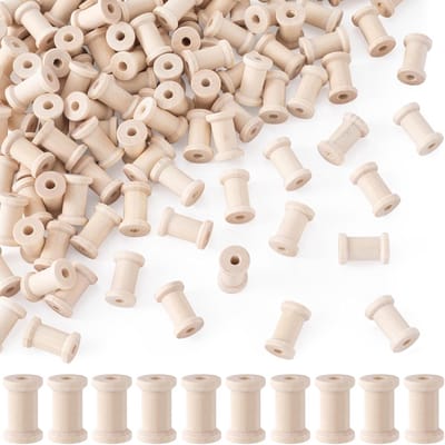 Houten Draadspoelen - Lege Spoelen - Ambachten en Knutselen - Glad Gepoederde Afwerking - 100 Stuks