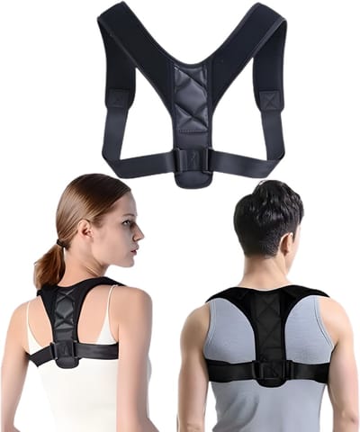 Rugbrace & Houding Corrector - Maat S - Zwart - Verstelbare Rugsteun voor Onderrug, Rug & Schouders - Comfortabele Rug band voor Mannen en Dames - Ergonomisch Ontwerp - Ondersteunt een Prettige Zit en Sta houding - Ideaal voor Werk en Sport