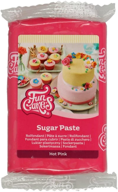 FunCakes Rolfondant - Donkerroze - 250g - Fondant - Taartdecoratie