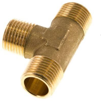 R 1/2'' Buitendraad Messing T-stuk 16 Bar