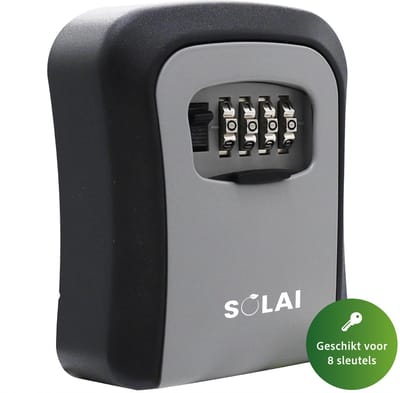 Solai Sleutelkluisje Buiten – Waterdicht Sleutelkastje met Cijfercode – Sleutelkluis voor Muur – Voor 8 Sleutels of Autosleutel – Inclusief Bevestiging – 9,5 x 11,5 x 4 cm