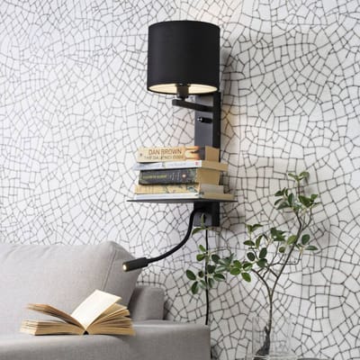 it's about RoMi Wandlamp Florence - Zwart/Zwart - 24x22x52cm - Binnen Modern,Scandinavisch