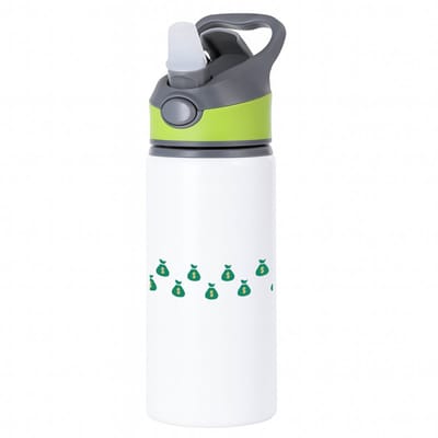 Hacebo® - Geld zakken waterfles met rietje groen - Geld - iemand die van geld houdt - cadeau voor iemand die houdt van geld - verjaardagscadeau - gift - geschenk - water fles - 650ML