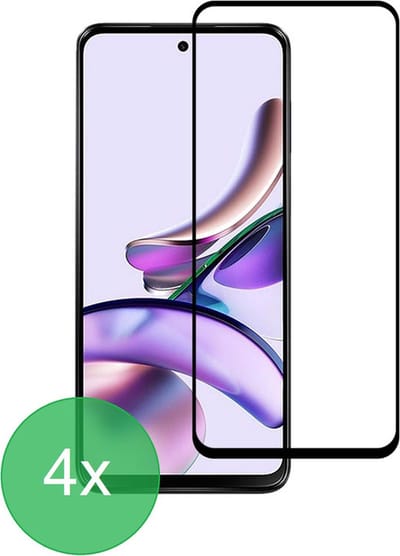 Full Screenprotector 4x Geschikt voor: Motorola Moto G13 - screen protector - volledige glas - bescherming - beschermglas - ZT Accessoires