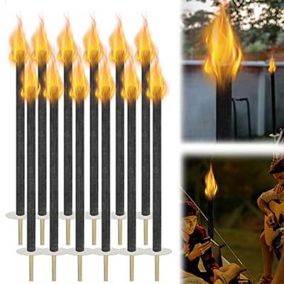 Waxfakkels voor buiten - 25 stuks met lange handgreep en 100 minuten brandtijd