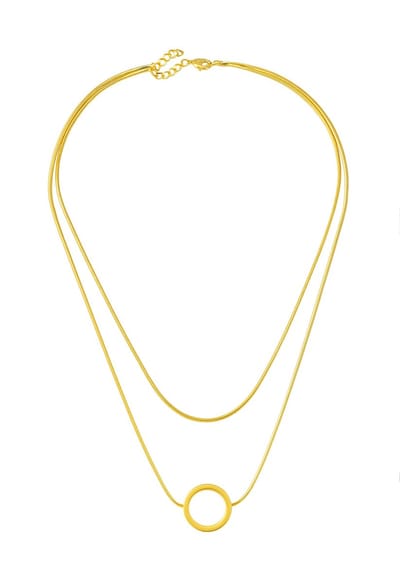 EmmyRovi – Gouden Layer Circle Ketting – RVS – 45/55 cm – Dubbellaags