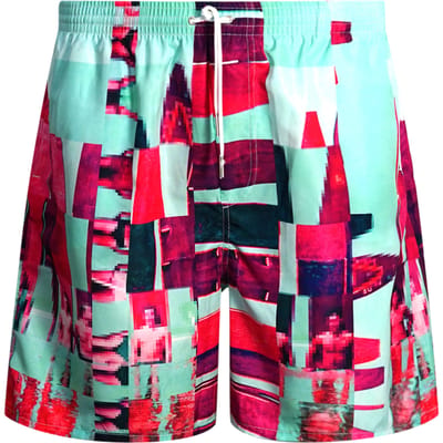 Dsquared2 abstract ontwerp blauwe zwemshort