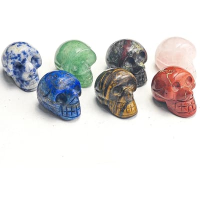 7 Stuks Kristallen Schedels Beeldhouwen Mineraal Edelstenen Geestenhoofd Gepolijst Beeldhouwen Reiki Bureau Huis Decoratie Steen Ambachten Halloween Cadeau