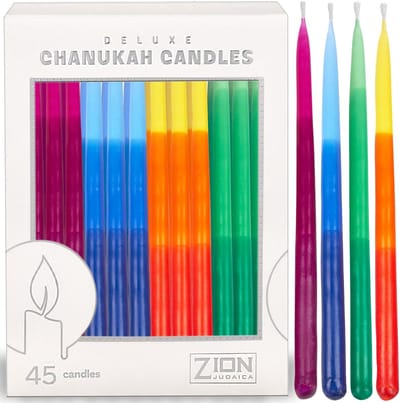 Kleurrijke Dripless Kaarsen Set voor Chanoeka en Menorah - 45 Stuks
