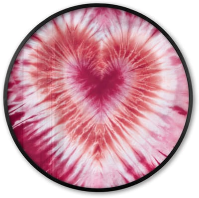 Poster in lijst Rond - Fotolijst 60x60 cm - Posters - Hartvorm - Roze - Tie dye - Ronde posterlijst zwart - Decoratie - Wanddecoratie woonkamer - Muurdecoratie slaapkamer