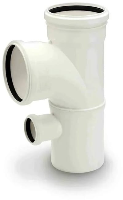 REHAU RAUPIANO PLUS Dubbele aftakking enkelzijdig DN 110/110/50, 87 graden, max flow, 11009291002
