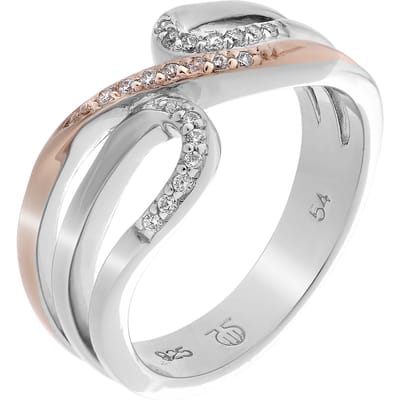 Orphelia Dames 925 Sterling Zilveren Ring - Zilver/Rosé ZR-7230