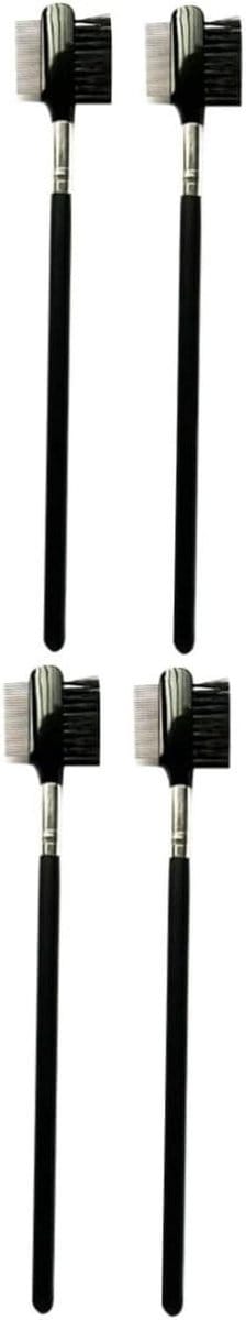 Wenkbrauwborstel Set - Wenkbrauwkam Borstel - Make-up Aanbrengen - Dubbelzijdig Ontwerp - 4 Stuks - Diverse Kleuren