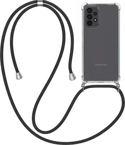 Telefoonhoesje Geschikt voor Samsung Galaxy A23 met Koord en Stootrand - TPU Backcover Shockproof met Lanyard - Smartphonica geschikt voor Samsung Galaxy A23