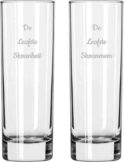 Gegraveerde longdrinkglas 22cl De Leafste Skoanheit-De Leafste Skoanmem