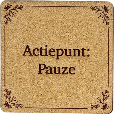 Kurken Onderzetter Actiepunt - Glazen Onderzetters - Gegraveerd - Tilburgs