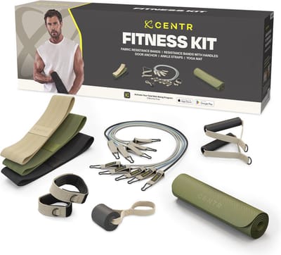Centr by Chris Hemsworth Fitness Kit 14 in 1 - 3x Weerstandsband - 5x Fitnesstube - 2x D-hendels - 2x Ankle Straps - 1x Deuranker - 1x Reistas - Thuis fitness