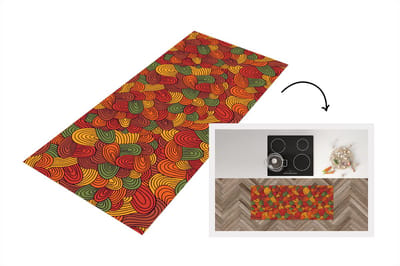 Keukenloper - Loper keuken - Abstract - Boho - Patronen - Herfst - 120x50 cm - Keukenloper vinyl